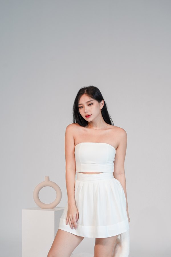 Flynn Bandeau Padded Top in White