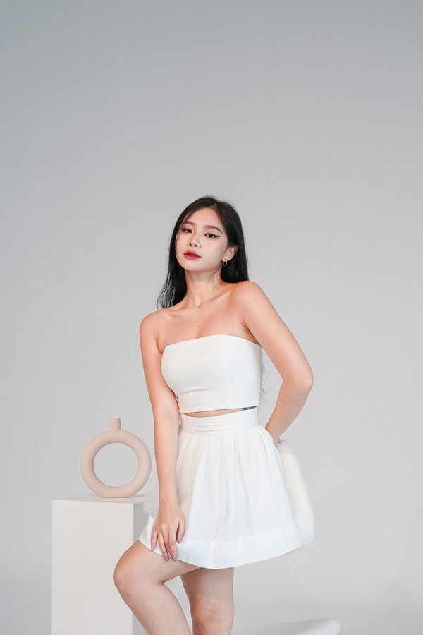 Flynn Bandeau Padded Top in White