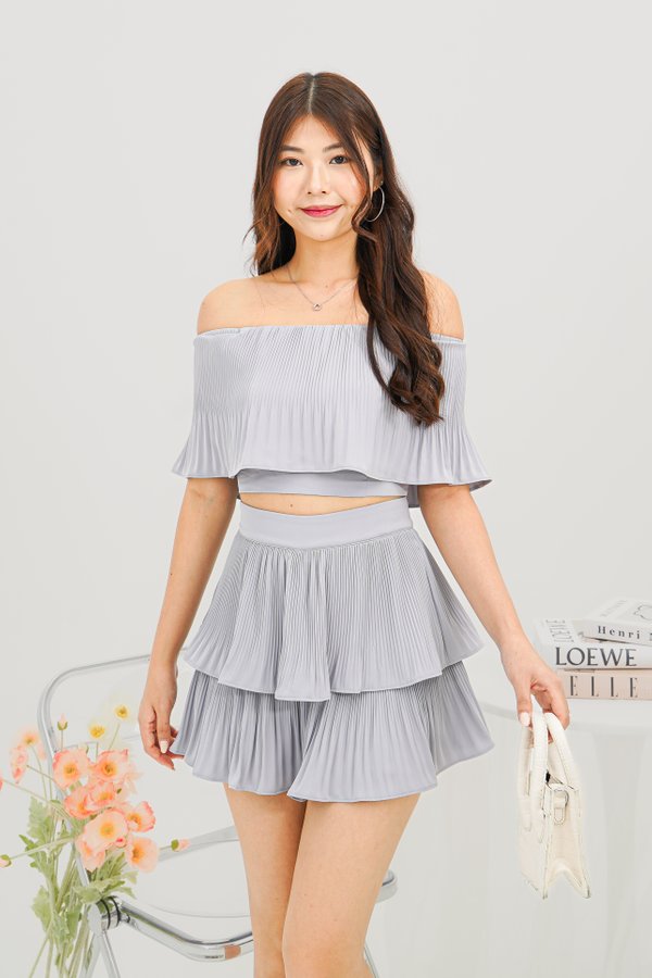 Carrie V2 Pleated Top in Periwinkle