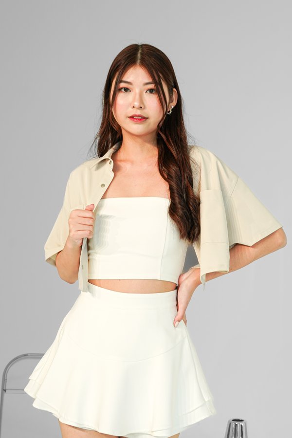 Cordelia Cropped Outerwear in Sand