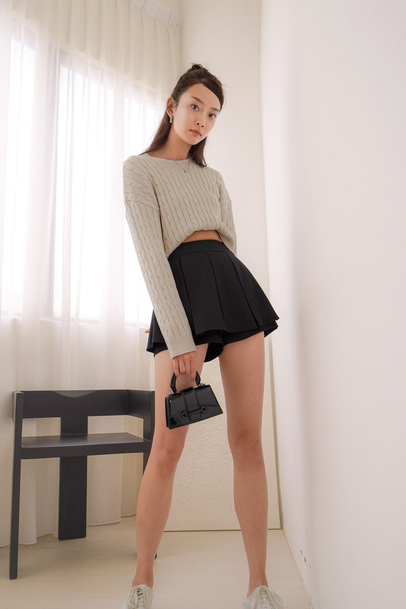 Nellie Layered Shorts in Black