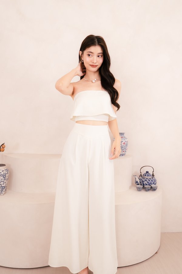 *BACKORDER* Alina High Waisted Pants in White