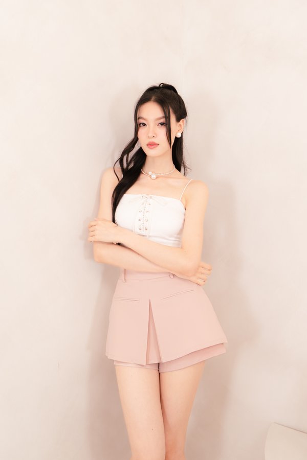 Gwendolyn Front Self Tie Top in White