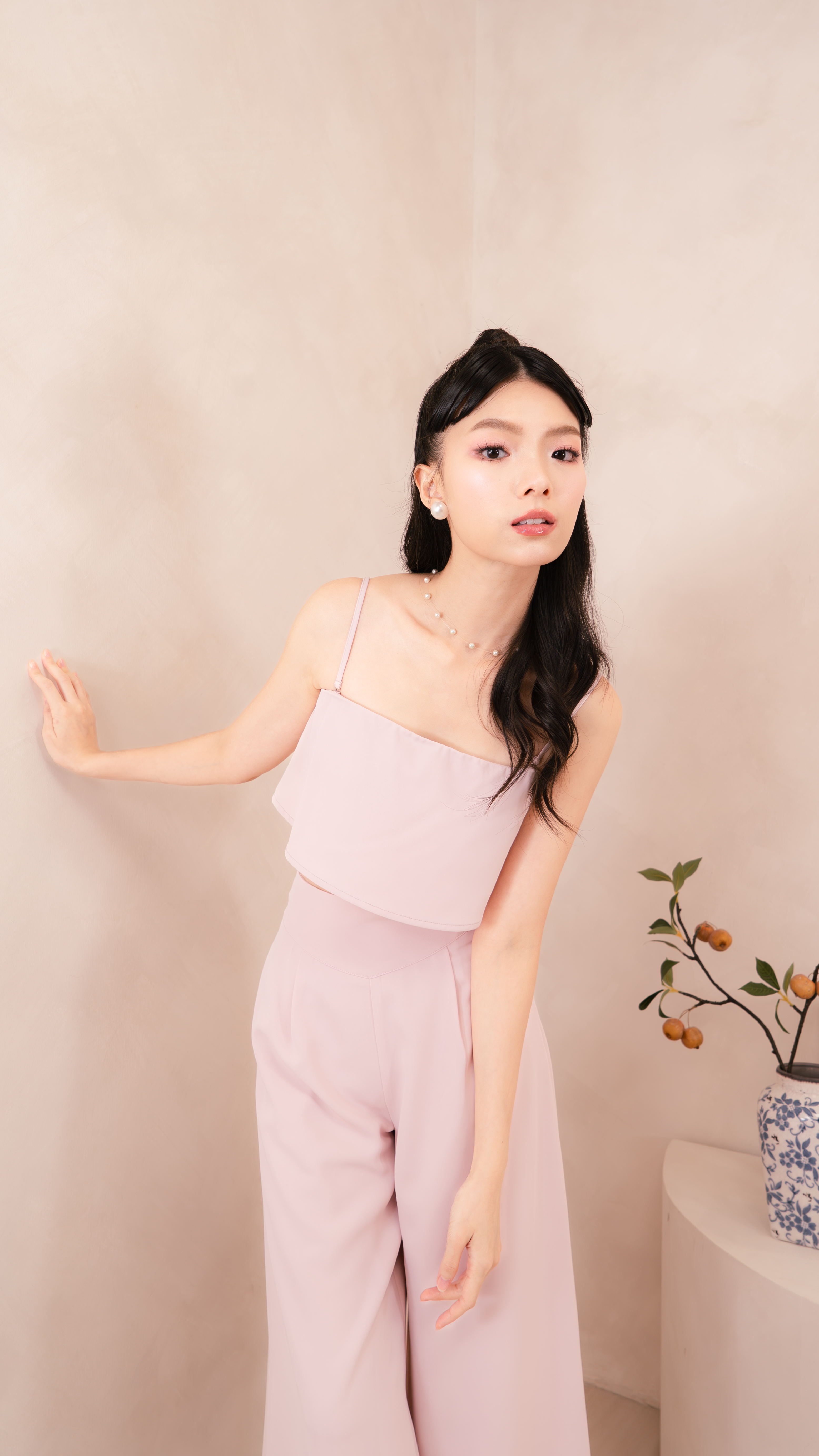 Alina Padded Overlap Tube Top in Pink | Mikayla