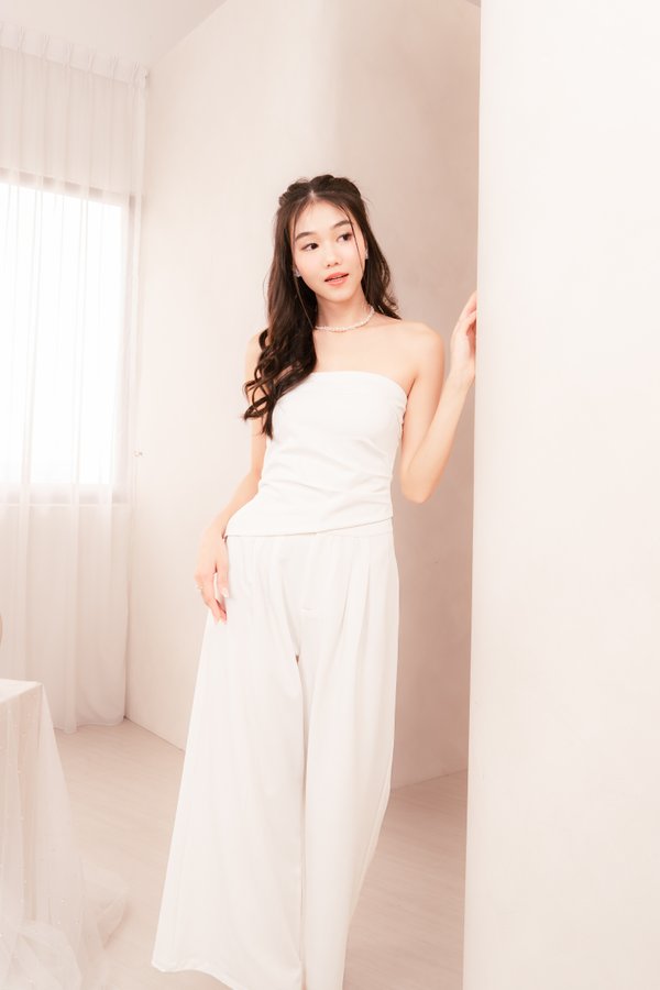 Maeve Clasp Straight Leg Pants in White