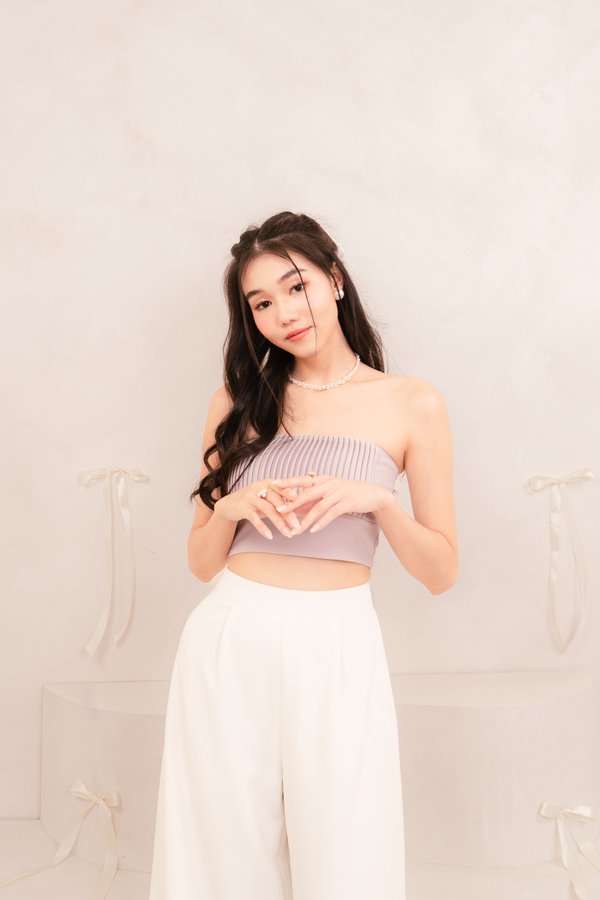 Medith Pleated Top in Dusty Lilac
