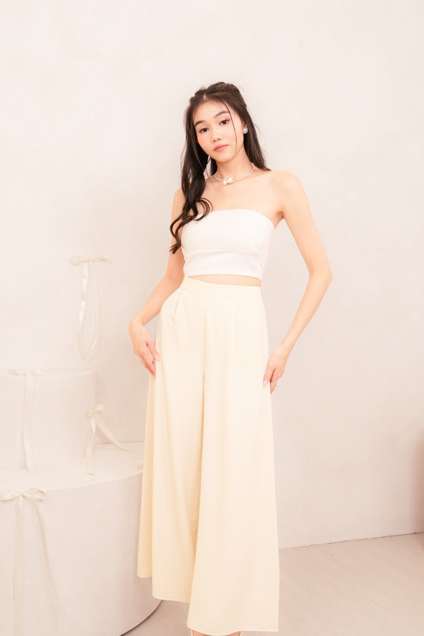 Alina V2 Straight Waistband Pants in Pale Yellow