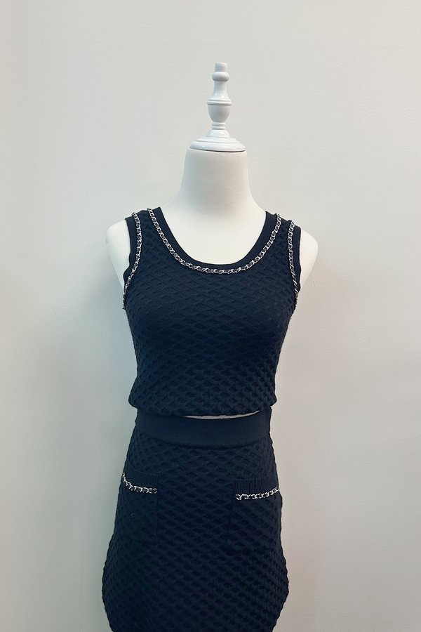 Mariella Knit Chain Skirt in Black