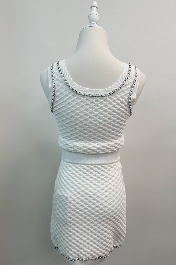 Mariella Knit Chain Skirt in White