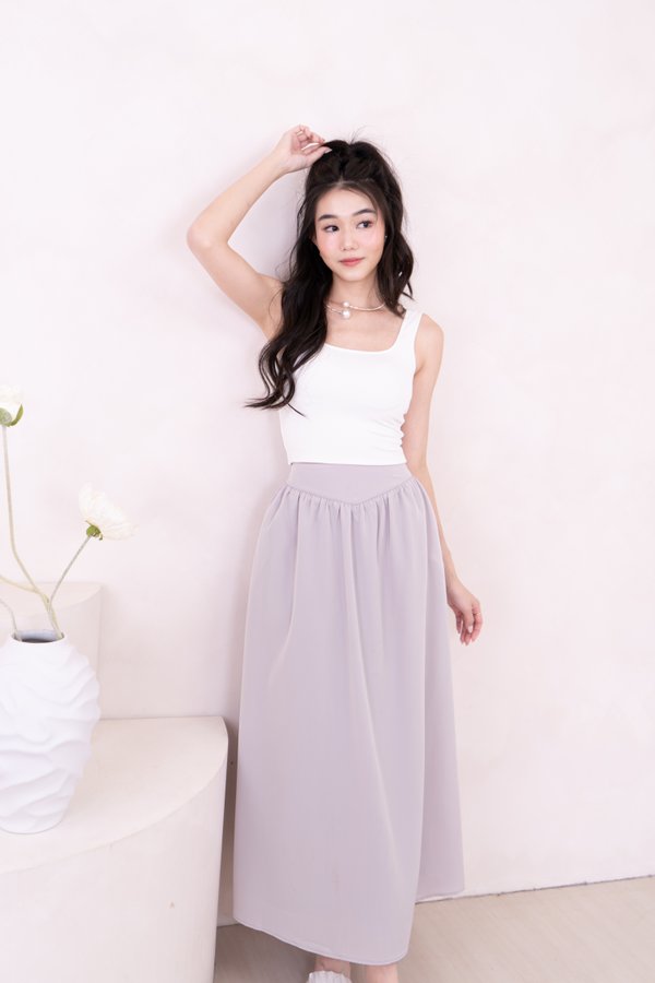 Kimmy V Waistband Maxi Skirt in Dusty Lilac