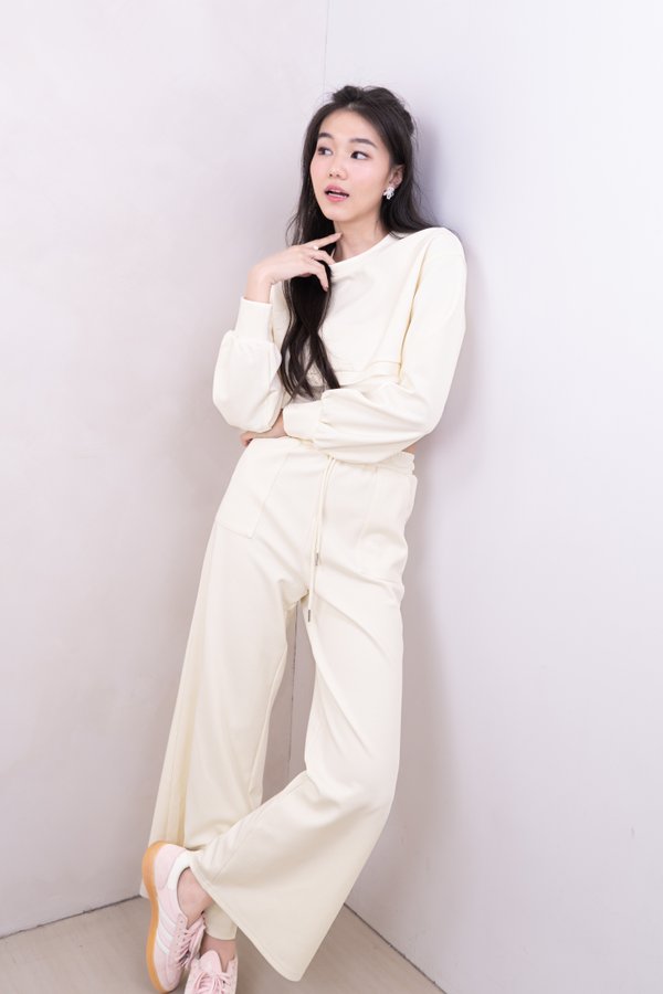 Rosella Sweatpants in Pale Yellow 