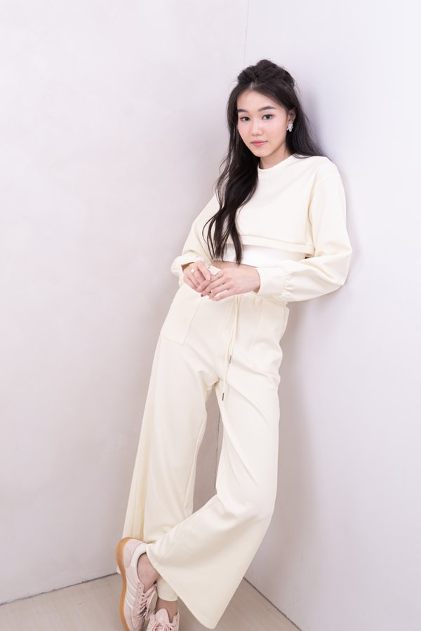 Rosella Sweatpants in Pale Yellow 