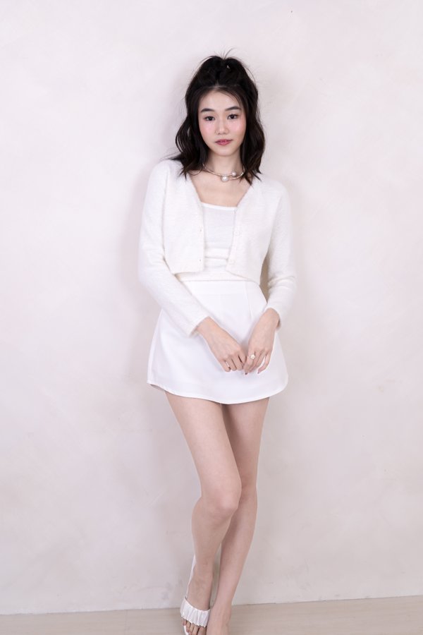 Kiko Furry Cardigan in White