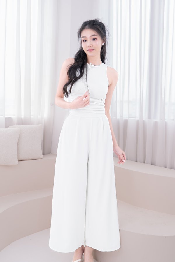 Alina V2 Straight Waistband Petite Pants in White