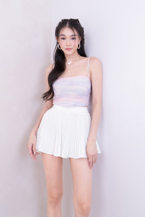 *Limited Edition* Brinley Tie Dye Sweetheart Neckline Top in Bubble Gum