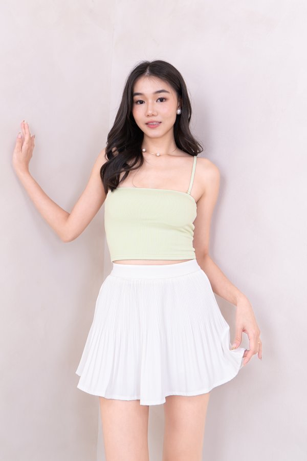 (BARE/BASIC) Lola Straight Neckline Cropped Tube Top in Lime Green