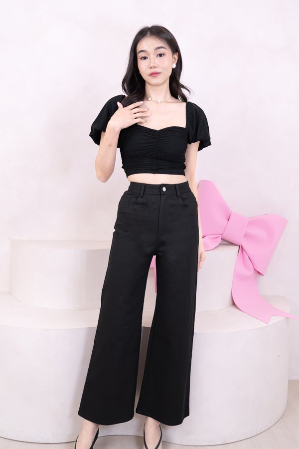 Alexa High Waisted Denim Jeans in Black