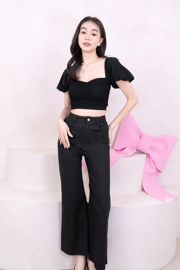 L536 High Waisted Denim Jeans in Black