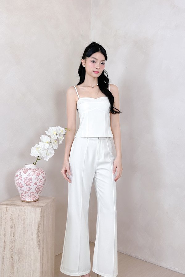 PX3645 Hanna Panel Peplum Top in White