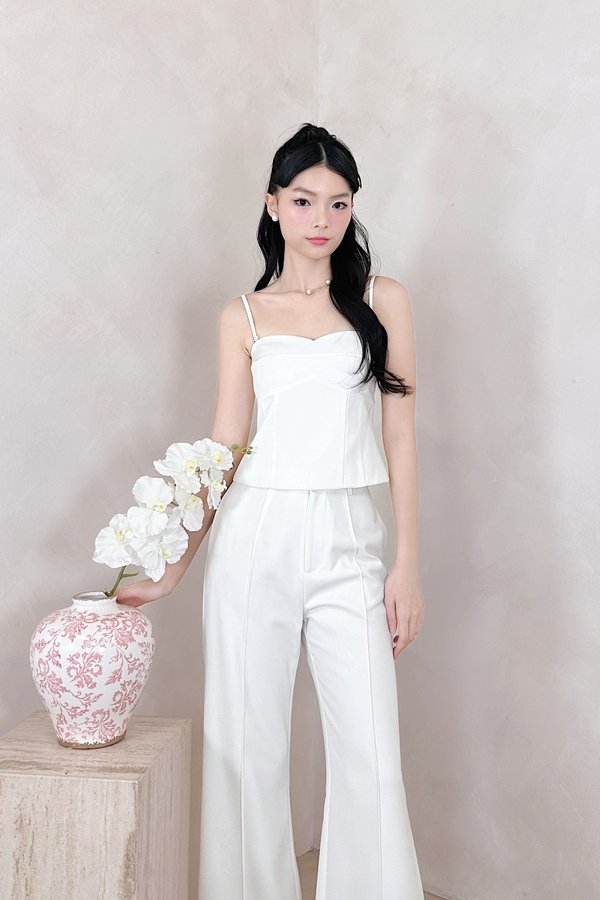 PX3645 Hanna Panel Peplum Top in White