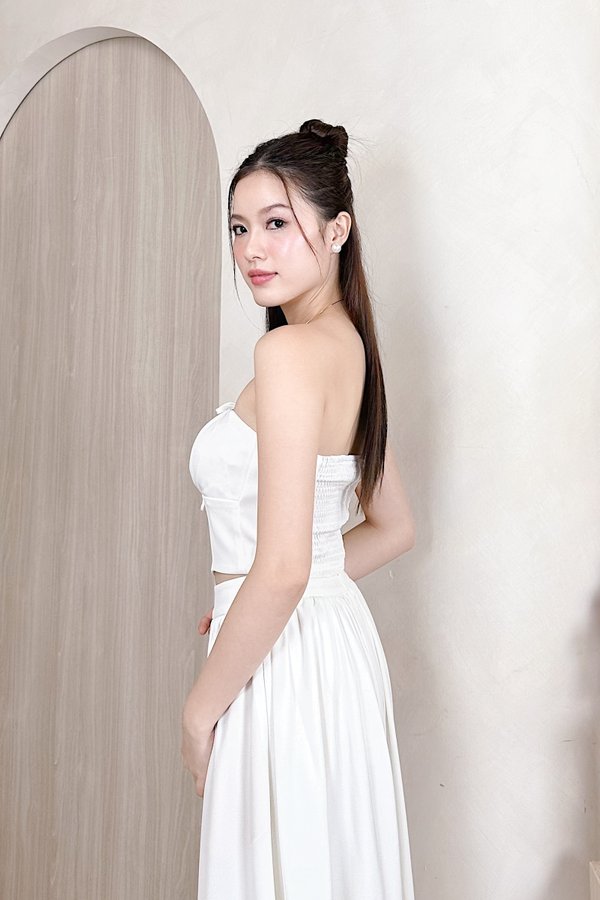 *Regular* Elias Midi Skirt in White