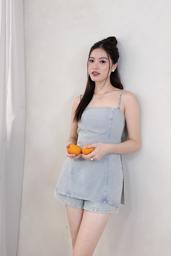 Haru Denim Shorts in Light Wash