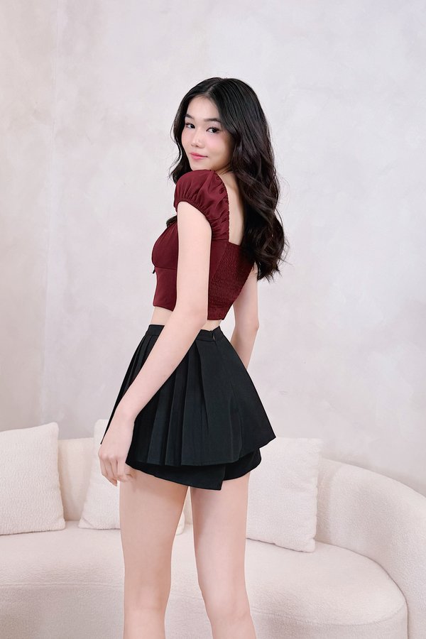 PX3637 Seraphine Side Pleated Skorts in Black