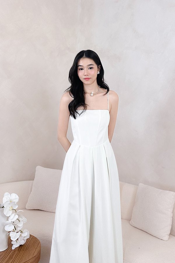 *Petite* Aurora Corset Jumpsuit in White