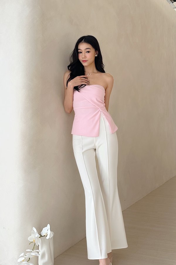 *Petite* Catalina Bell Bottom Pants in White