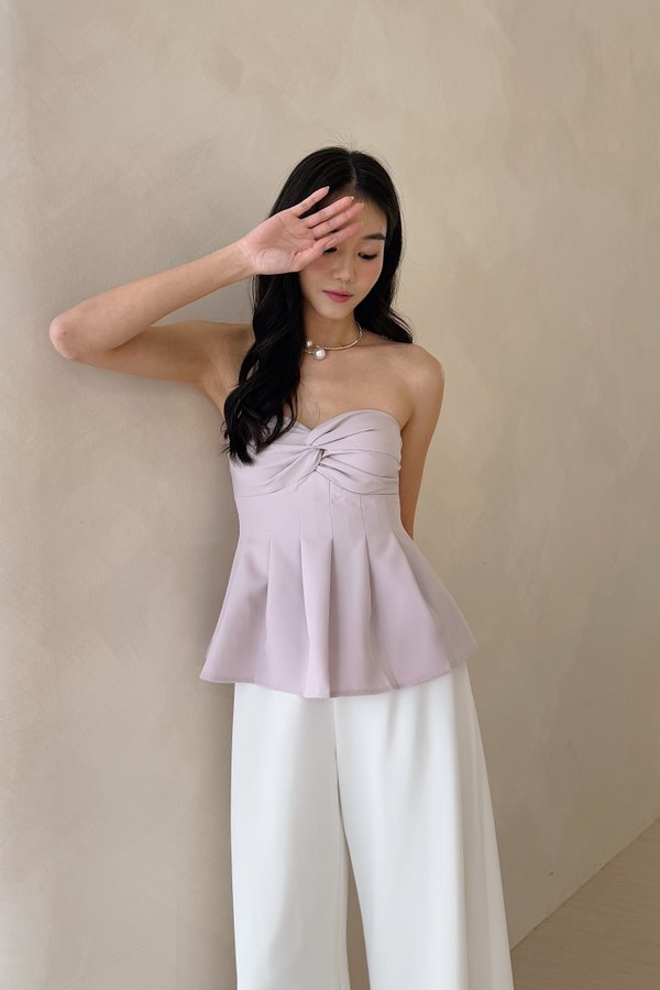 Megan Front Twist Top in Lilac