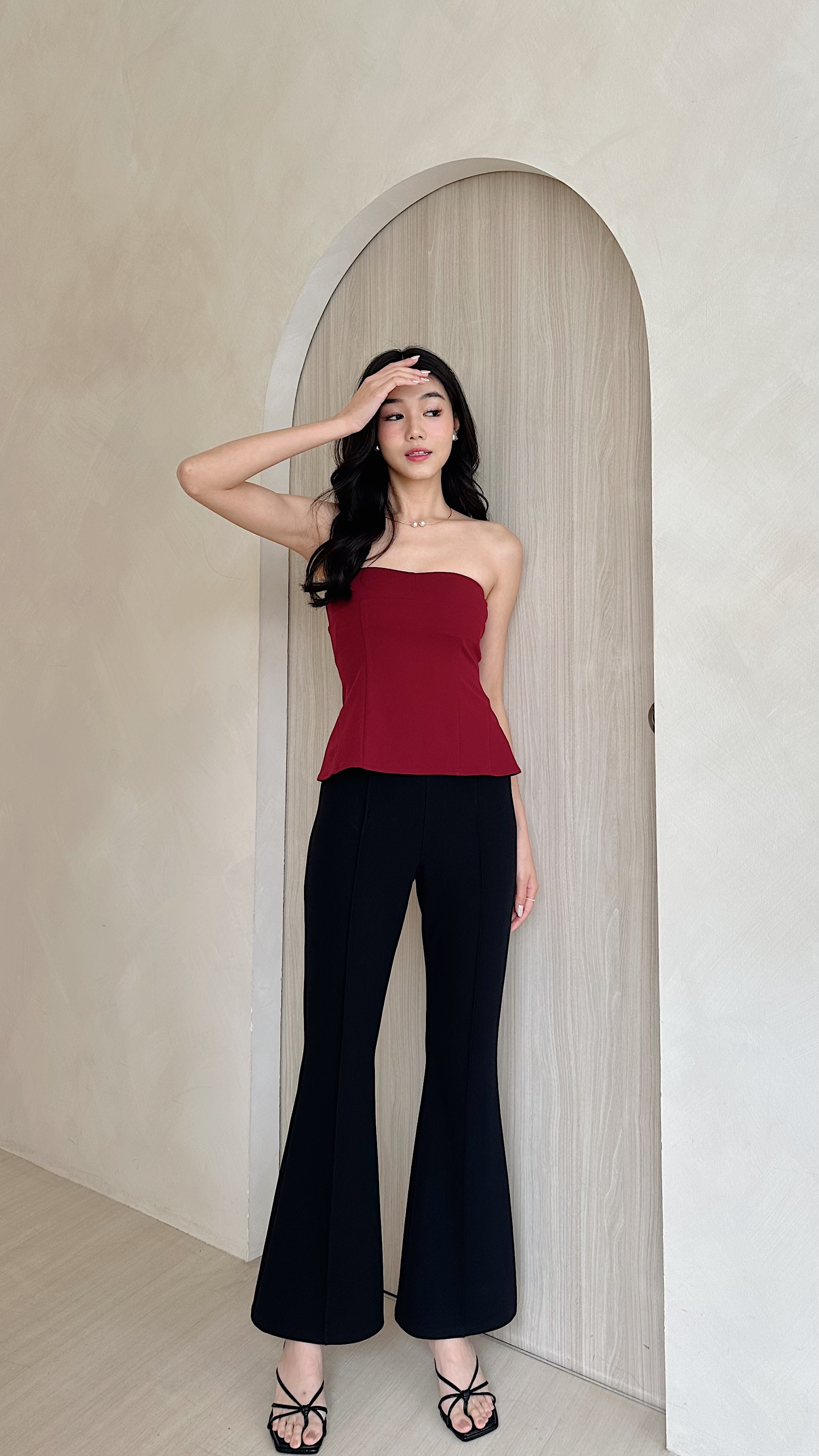 Petite* Catalina Bell Bottom Pants in Black | Mikayla