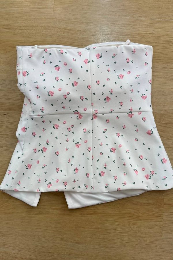 *Limited Edition* Imelda Padded Side Slit Peplum Top in Pink Printed Floral