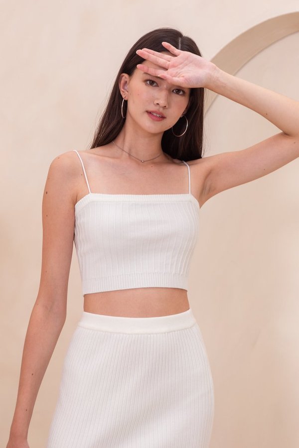 Au Naturel Knit Crop Top in White