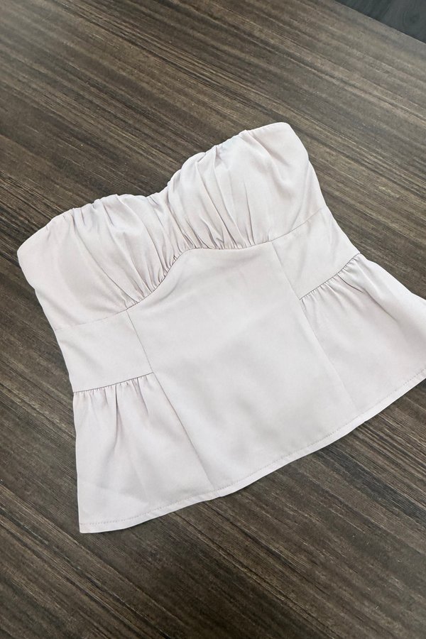 Ivy Pleated Peplum Top in Lilac