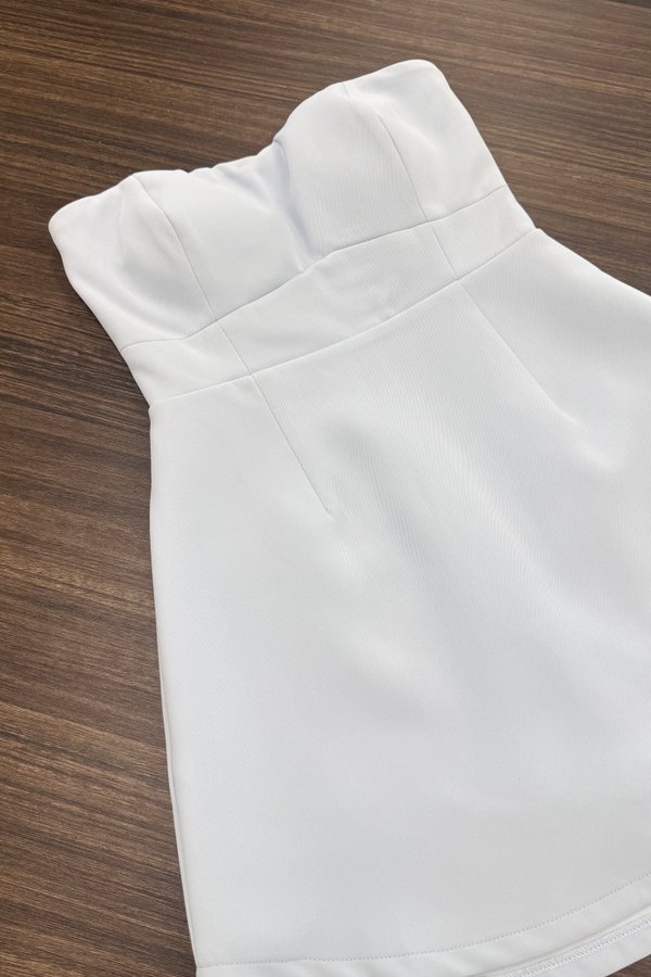Althea Sweetheart Neckline Dress Romper in Sky Blue