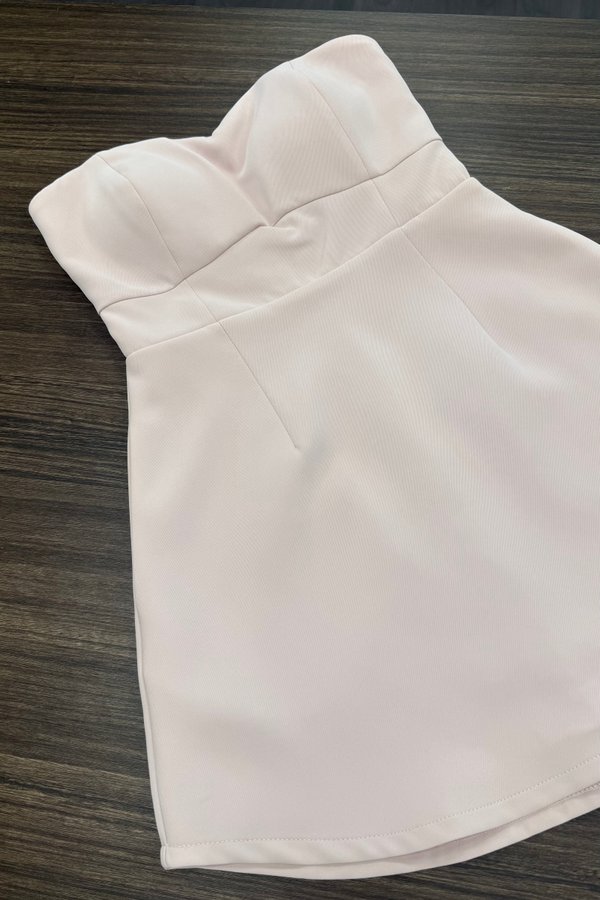 Althea Sweetheart Neckline Dress Romper in Dusty Pink