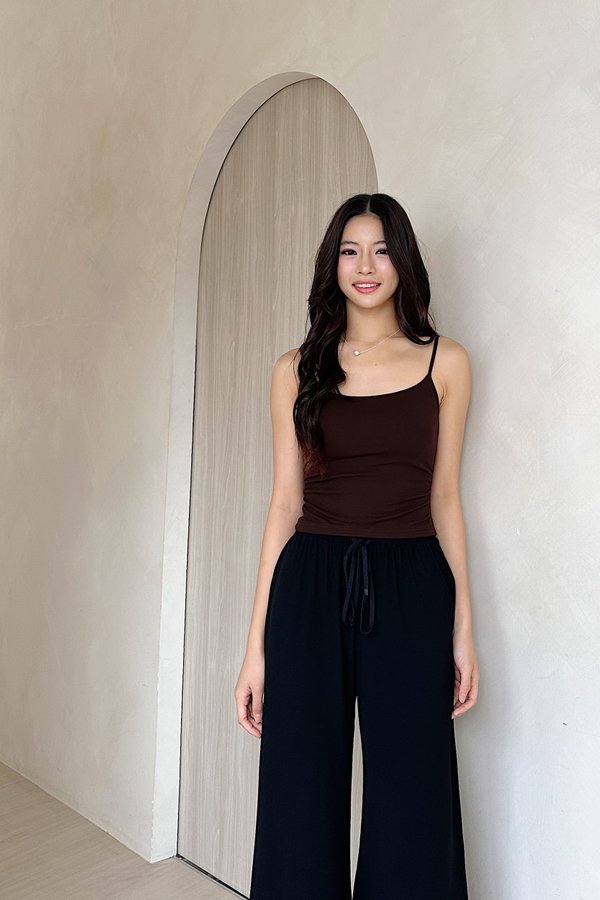 *PRE-ORDER* (BARE/BASIC) Rumi Spaghetti Top in Chocolate