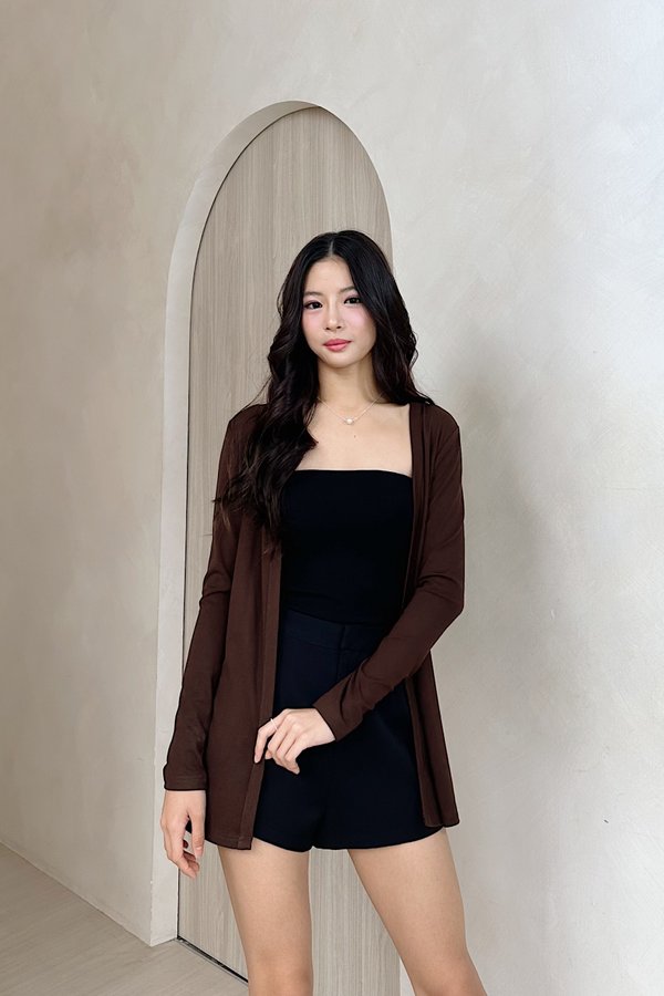 *PO: ETA MID JUL* (BARE/MOCHI) Tori Cardigan in Chocolate