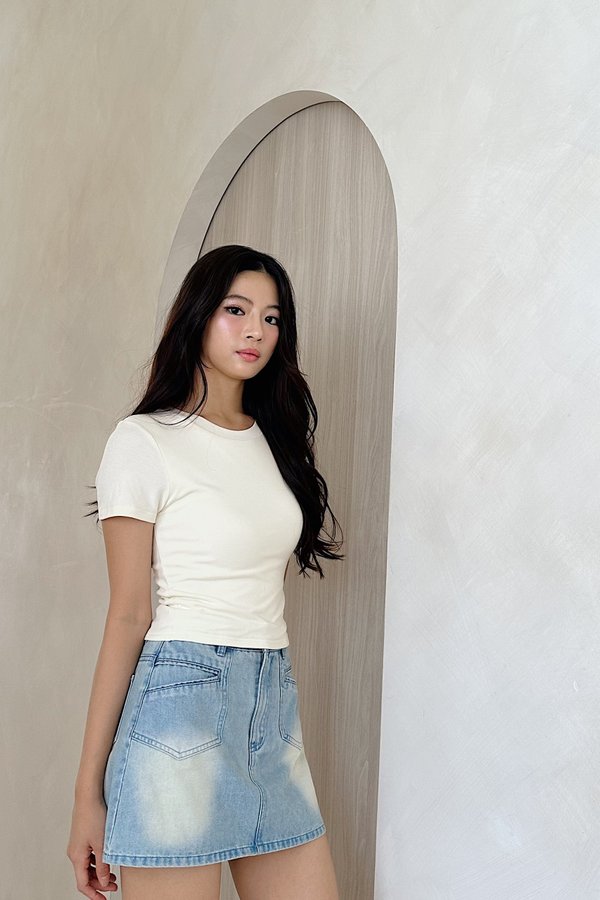 *PRE-ORDER* (BARE/BASIC) BB Baby Tee Top in Ice Yellow