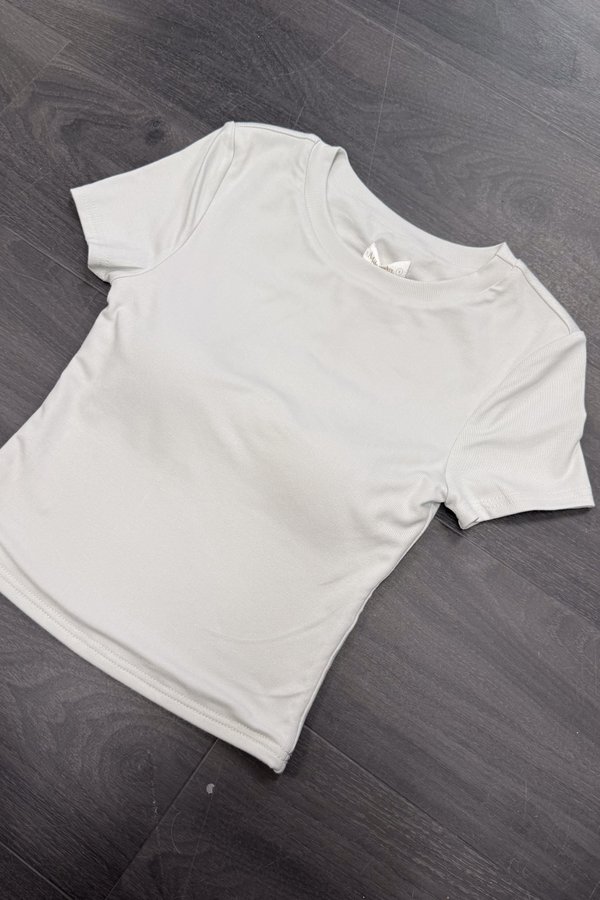 *PRE-ORDER* (BARE/BASIC) BB Baby Tee Top in Ice Grey