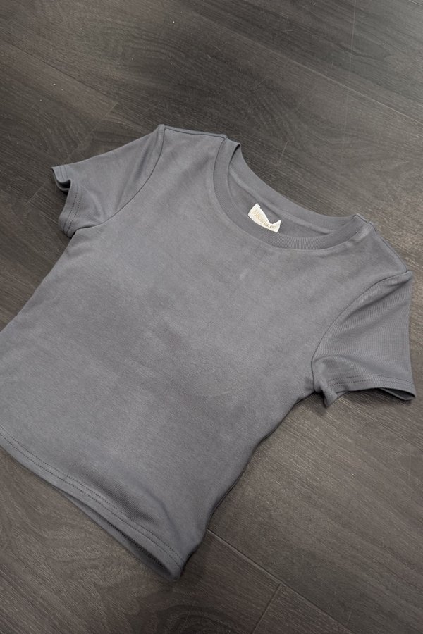*PRE-ORDER* (BARE/BASIC) BB Baby Tee Top in Stone Grey