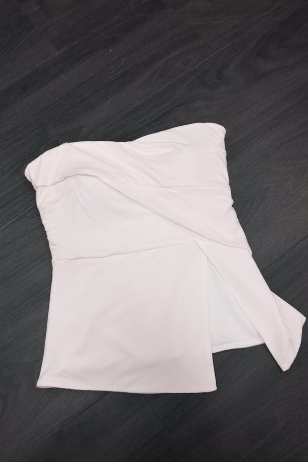 *PRE-ORDER* Imelda V3 Padded Mesh Side Slit Peplum Top in Ice Pink
