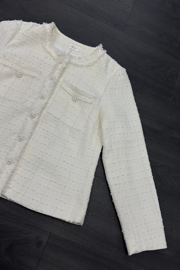 *PO: ETA JUL* Jessie Suede Tweed Blazer in White