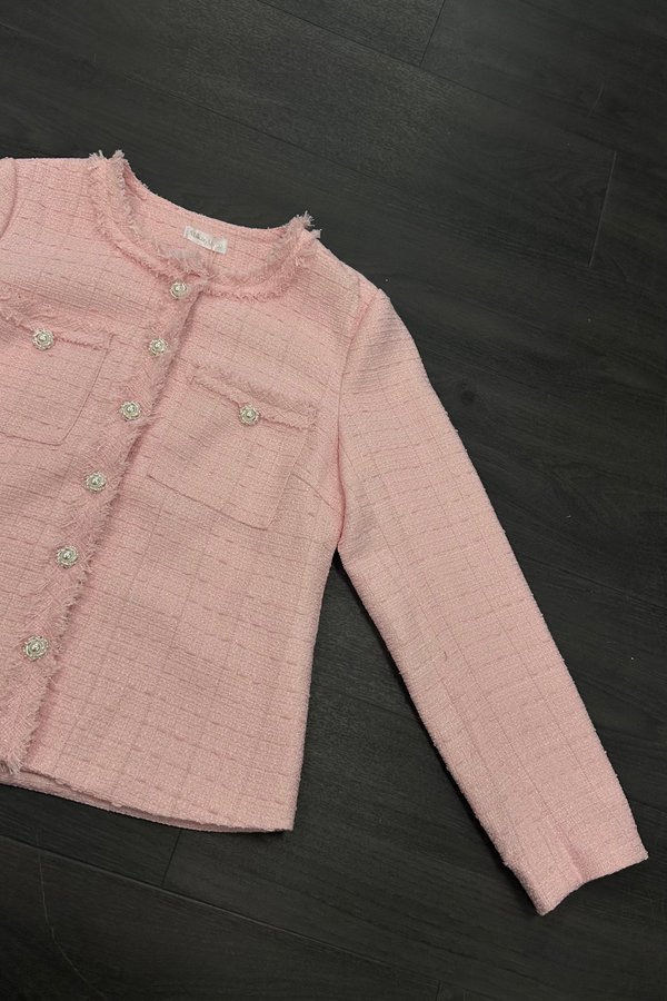 *PO: ETA JUL* Jessie Suede Tweed Blazer in Pink