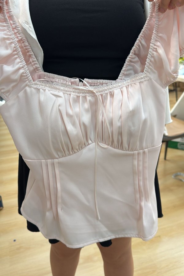 *PO2: END AUG* Vienna Front Ruched Top in Ice Pink