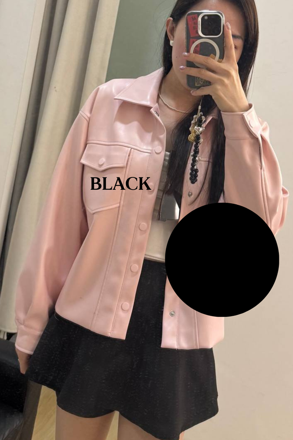 *PO: ETA MID AUG* Sienna V2 Cropped Faux Jacket in Black