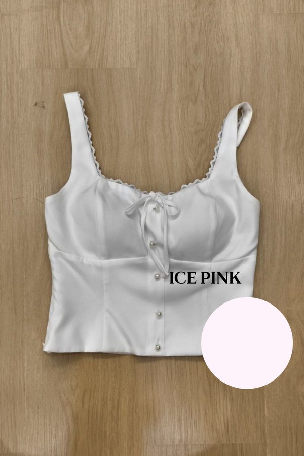 *PO: ETA MID AUG* Livi Faux Ribbon Top in Ice Pink