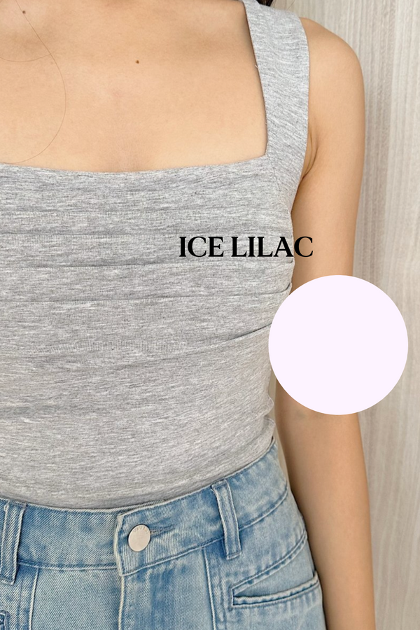 *PO: MID AUG* (BARE/BASIC) Ashley V4 Padded Ruched Top in Ice Lilac