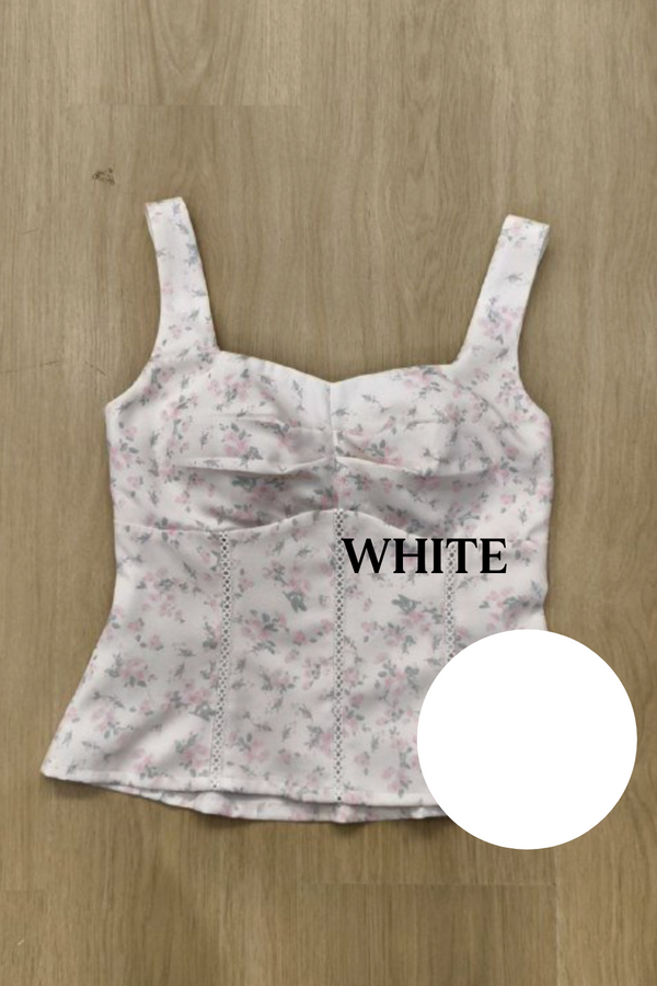 *PO: ETA MID AUG* Raye Floral Top in White