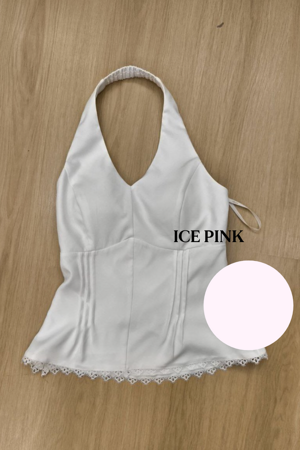 *PO: ETA MID AUG* Nila Halter Top in Ice Pink